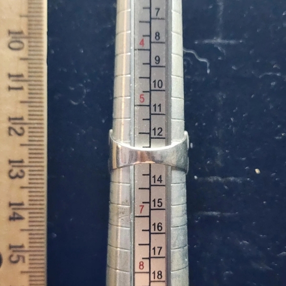 Native American Sterling Silver Inlaid 4 Stone Ring Size 6 Marked AC - Picture 4 of 5